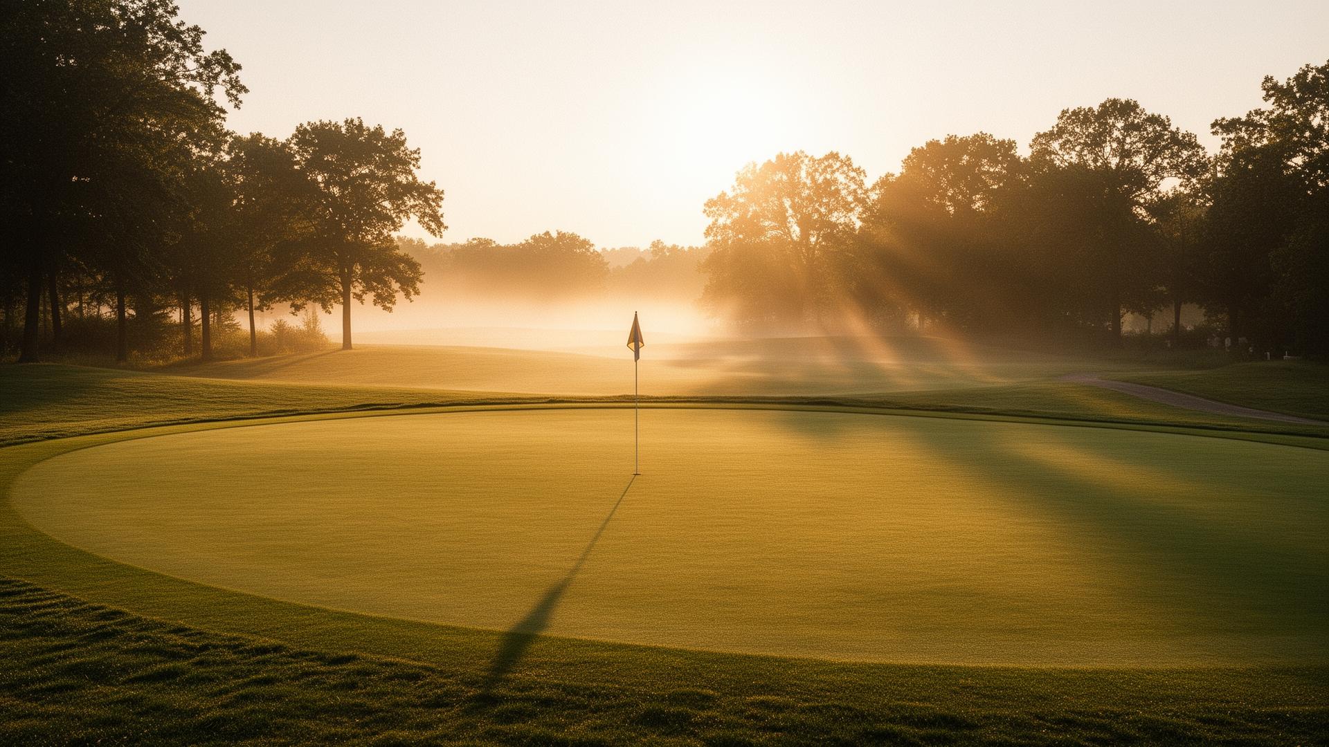 Empty fairway at dawn