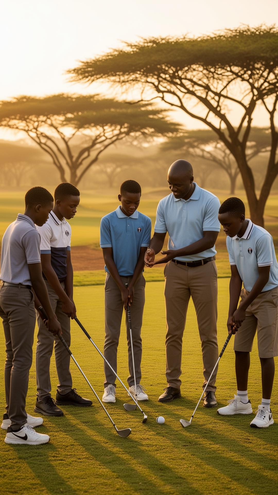 A beginner cohort learning the grip at golden hour